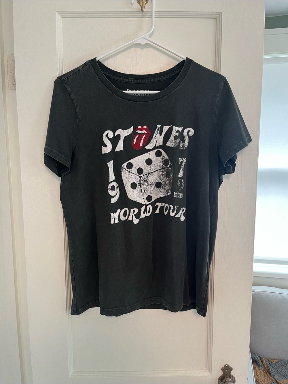Lucky Brand Black Rolling Stones Graphic Tee with Red Tongue